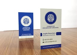 Impression et design de carte d'affaires pour Clinique de Psychologie Longueuil