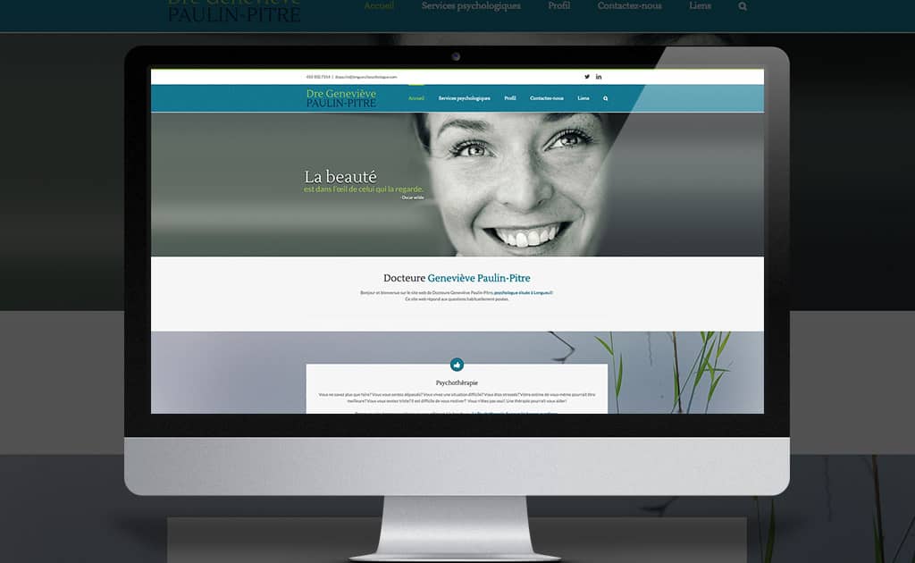 Création de site web pour Dre Paulin-Pitre, psychologue à Longueuil